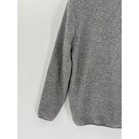 Eddie Bauer Pullover Sweater Mens Small Gray Snap Buttons Front Pocket Logo Knit - Picture 13 of 16